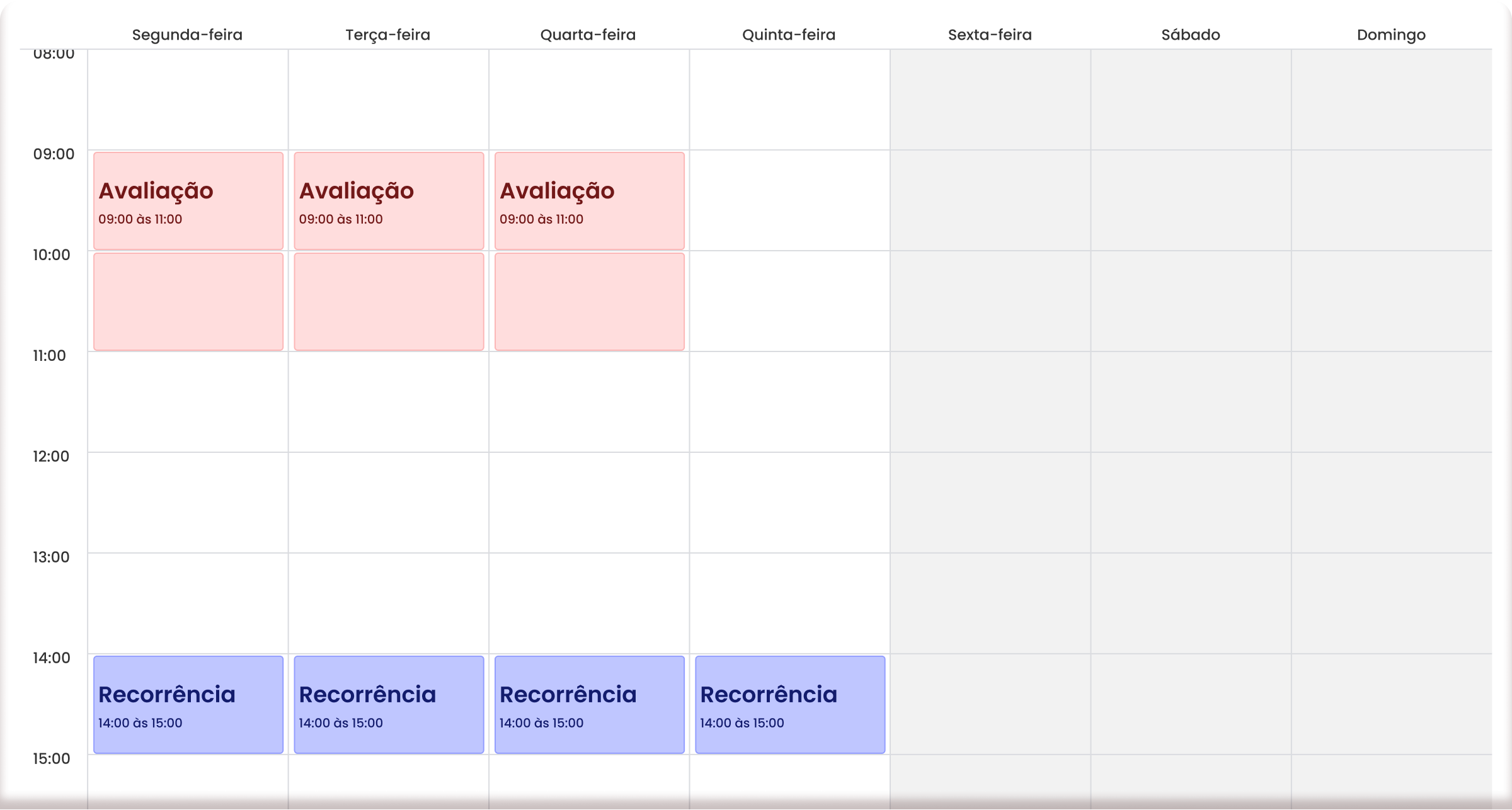 Agenda do Milhão – calendário semanal